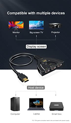 Amazon Brand - Eono Switch HDMI 4K, 3 Ingresso 1