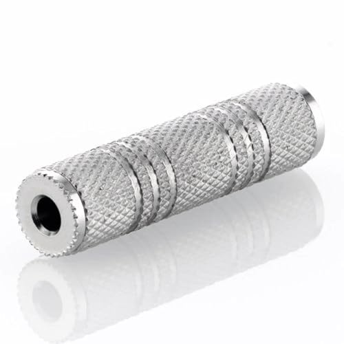 TECHZOCO Adaptador Audio Estéreo Empalme Jack 3.5 Hembra, Acoplador Audio Hembra, Extensor Cable Auriculares, 3,5mm Female to Jack de 3,5mm Metálico, 3.5 mm to 3.5 mm Adapter