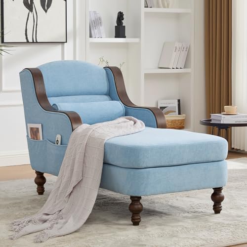 Sillón Plegable Chenille Color Azul miniatura 1