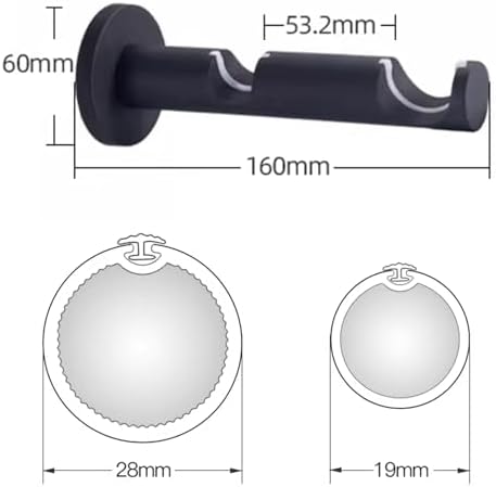 Heavy Duty Double Curtain Rod Aluminum Alloy with Silent Rings, Wall Mount Design, Supports 110lbs, Ideal for Sheer & Blackout Curtains, 200CM, Perfect for Home & Bedroom Decor