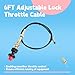 GLOXTED VCGTX06 6FT Adjustable Lock Throttle Cable Replacement for Vernier Adjustable Locking Cable 6-Foot Used for Tractors, Dump Truck, Trailers and More, for Household and Industrial
