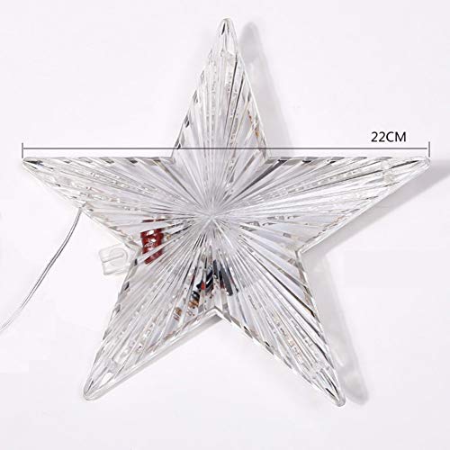 Yehapp 8.66" Colorful Led Light Flashing Christmas Tree Topper Star Xmas Tree Topper Indoor Christmas Decorations #TOP6