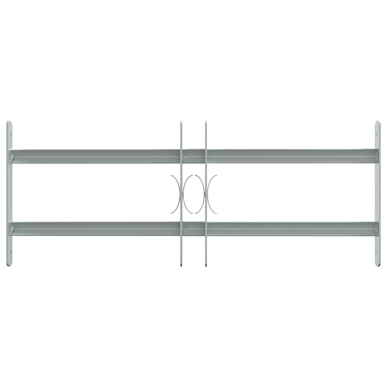 Rejilla de seguridad para ventanas de acero galvanizado con 2 barras transversales ajustables 430-740 mm, 3 unidades, protección antirrobo, para madera, plástico, marco de aluminio, ideal para