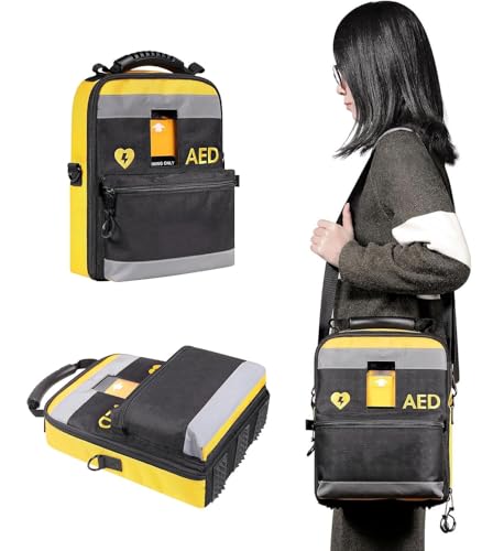 Étui de transport portable pour défibrillateur externe automatisé (DEA) avec bandoulière réglable, pochette réfléchissante pour défibrillateur d'urgence, idéale pour la maison