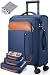 UKEIN Softside Expandable Carry On Luggage 22x14x9 Airline Approved, 20 Inch Suitcase with Wheels & TSA Lock, Travel Suitcase with 4-Piece Packing Bags for Women Men