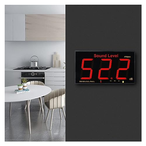 Medidor de nivel de sonido, pantalla LCD grande, monitor de ruido digital para medición de decibelios, ideal para diversas aplicaciones