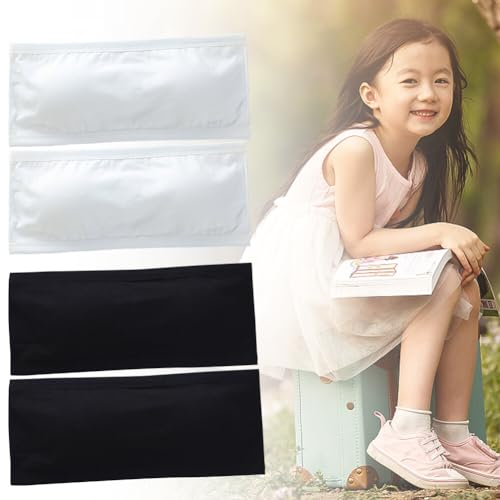 Girls Strapless Bandeau Bra - Seamless Training Bras for Teens. Bustier Bra with Sponge Pad for Backless Dress Daily Clothing. 4 Pack (White/Black)4