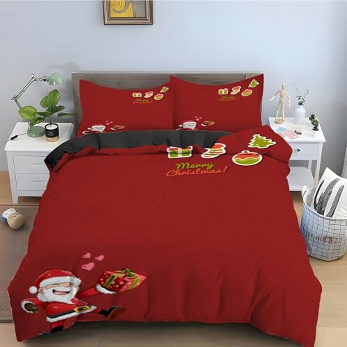 Housse de couette 90x190 rouge anti-glissement grâce à sa fermeture éclair robuste