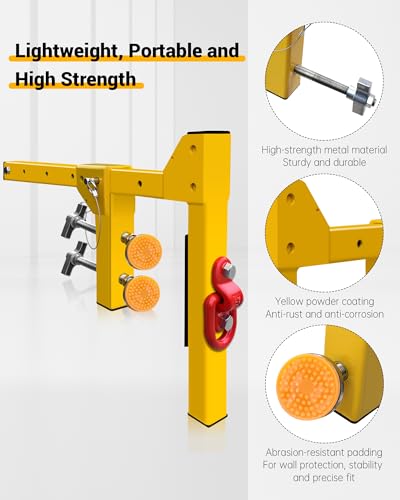 Image of Parapet Adjustable Non-Penetrating Anchor with Dual Locking Knobs, Reusable Parapet Anchor Clamp for Temporary Fall Arrest Anchorage, Fit Parapet Walls Up to 15 inch Thick, Lightweight High Strength