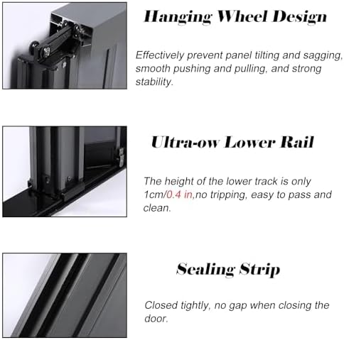 80" Bi-fold Telescopic Folding Door for Kitchen, Bathroom & Office - Lock & Key Aluminum Accordion Privacy Gate, Customizable Interior Door (28.3x80 in / 72x203 cm)