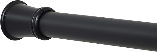 Zenna Home Tension - Barra de cortina de ducha con tensión, sin taladro, barra de cortina ajustable para baño, resistente al óxido, fácil