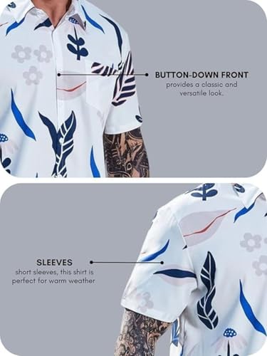 Image of OM SAI LATEST CREATION Men's Casual Cotton Shirt - Button Down Summer Shirt for Men | Lightweight Textured Fabric | Perfect for Daily & Weekend Wear