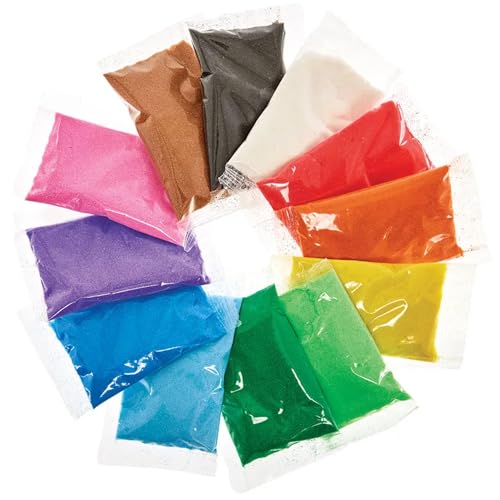 Baker Ross Minibolsas de arena de colores (Pack de 12), colores variados AG211