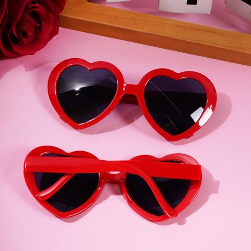 6 Pack Valentines Heart Sunglasses Neon Colors Vintage Sunglasses for Women Girls Halloween Cosplay Party Favor3