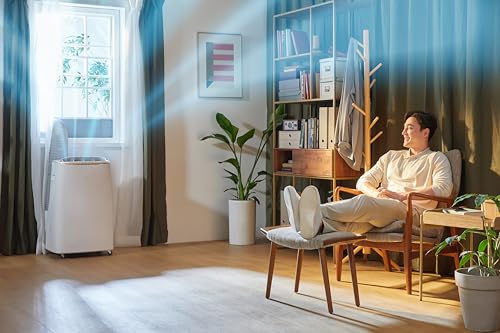 Image of LG 10,000 BTU Dual Inverter Portable Air Conditioner Unit for Medium Rooms, Bedroom, Office, Kitchen, Dining Room, 115V, Cools up to 500 Sq. Ft. with 3 Speeds, 24H Timer, Wi-Fi Control, Remote, White