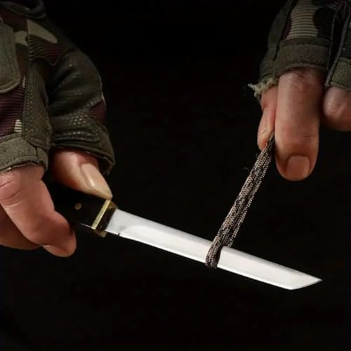 Image of Japanese-Style Utility Knife with Sheath - 8-Inch Stainless Steel Kitchen Knife, Precision Blade with Ergonomic Black Handle for Meat, Fruit & Vegetables (Pack of 1, Black)