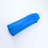 Vista 5 de Botella de agua plegable, sin BPA, plegable, suave, botella de agua plegable para correr, senderismo, ciclismo, escalada, viajes (16.9 fl oz)