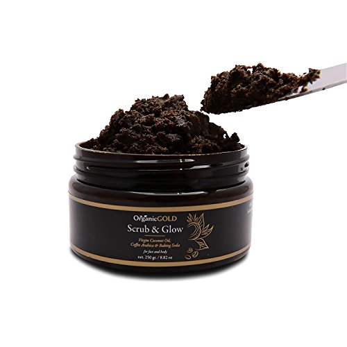 Exfoliating Body, Face, Hand Scrub for Women & Men - Moisturizing, Natural, Brightening - KP, Acne Scars, Blackheads, Pores, Skin Discoloration, Age Spots- Coffee, Coconut Oil, Baking Soda, Green Tea