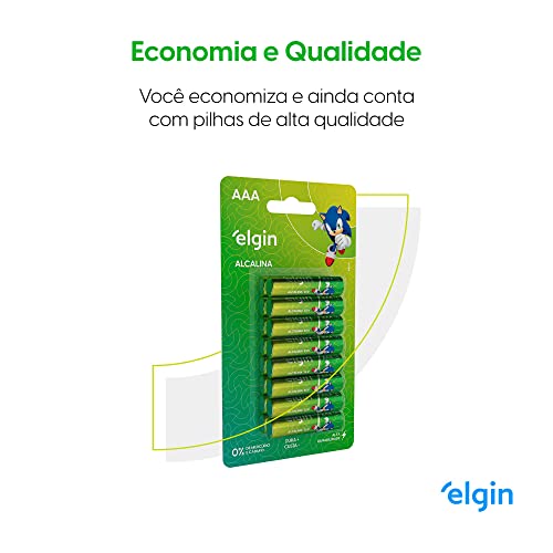 Pilha Alcalina AAA Elgin Palito 16 unidades