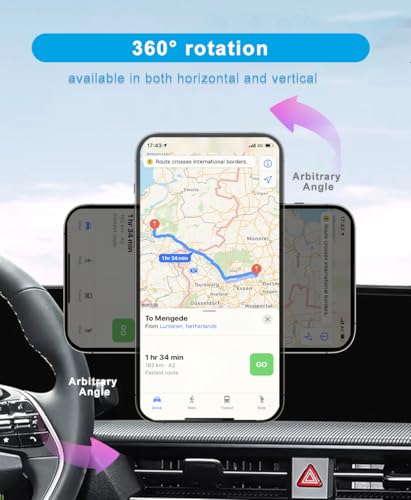 KEPHTH Car Phone Holder for 2025 Kia EV6 Accessories 2022 2023 2024 Dash Mount Cell Phone Holder for Most Smartphones Auto Interior Accessories Hands-Free 360 Degree Rotation