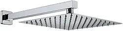 Ducha De Banho Quadrado Luxo Slim 20x20 cm Inox Com braço De Parede Piscina Chuveiro Chuveirão Solar Para Jardim E Área Externa FONSES