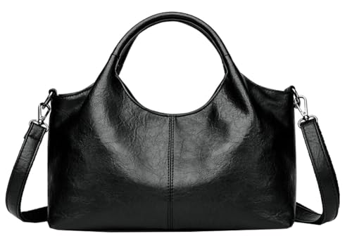 PU Leather Crossbody Bag Women Commuting Satchel Trendy Tote Purse Travel Shopping