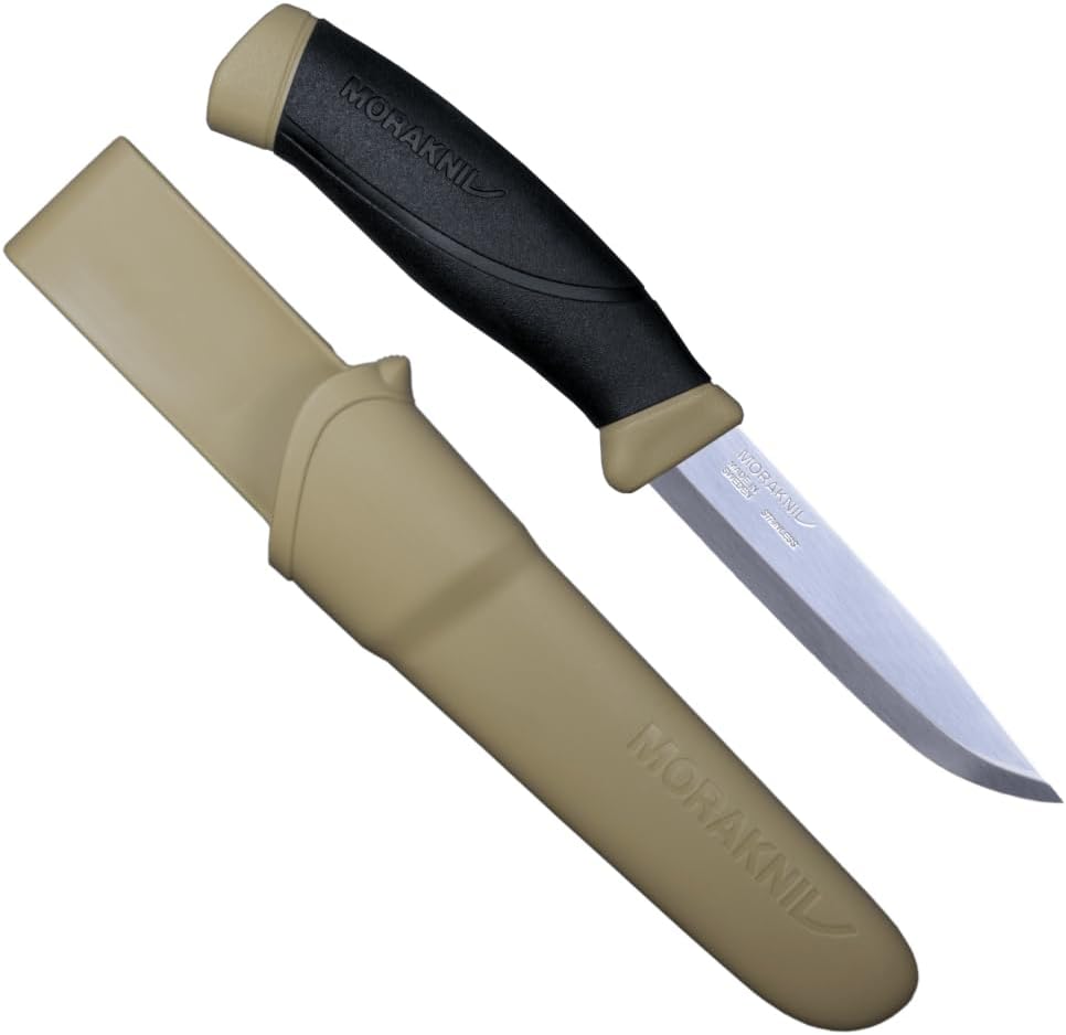 M-13216 Companion Fixed Blade Outdoor Knife with Stainless Steel Blade, 4.1-Inch, Desert Tan