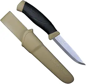 Morakniv Faca Companion de lâmina fixa para ambientes externos com lâmina de aço inoxidável Sandvik, 10 cm