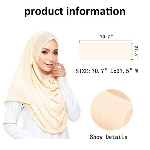 Image of LMVERNA Solid Color Bubble Chiffon Scarf for Women Fashion Soft Hijab Long Scarf Wrap Scarves