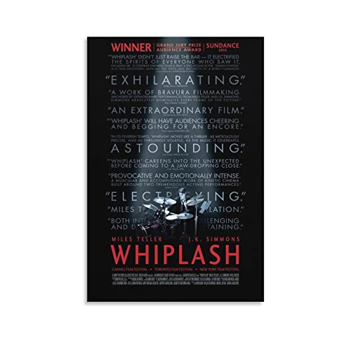TONGYANG Inspirational Movie Poster Whiplash Poster for Bedroom Aesthetic Wall Decor Canvas Wall Art Gift 12x18inch(30x45cm)