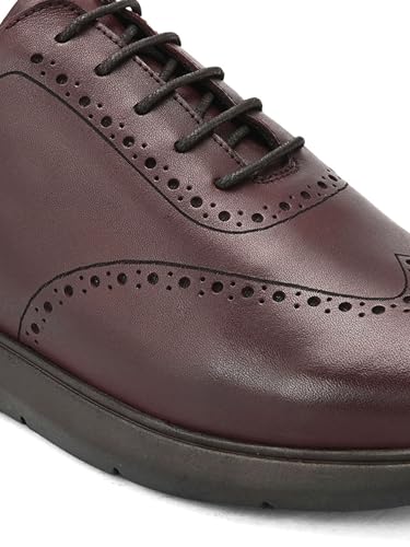 Image of San Frissco Mens Formal Shoes Textured Lace Up Brogues /Soft Cushioned Footbed with TPR Sole /Stylish, Comfortable, Trendy, Party, Outdoor Shoes for Office & College