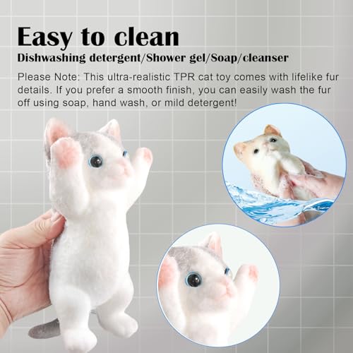 Image of Big Hand Painted Cat Squishy Toys,Large Cute Ultra Soft Kitty Squeeze Fidget Toys for Stress Relief ,Kawaii Squishies Sticky Animal Toys for Adults Kids,Decompression Sensory Balls Toys for Autism