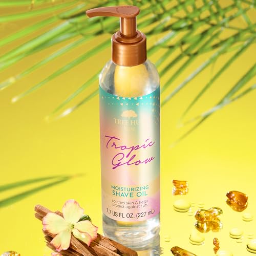 Image of Tree Hut Tropic Glow Moisturizing Shave Oil, Hydrating Gel-to-Oil Formula for a Smooth Shave, Warm Scent, 7.7 fl oz