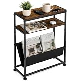 ZEXVIDA Two-Tier End Table with Magazine Sling