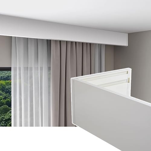 Decorative Curtain Pelmet Box - Wall/Ceiling Mount Valance with Fixing Brackets for Living Room, Stylish Window Treatment, No Track Required, Easy Installation