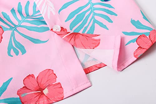 Image of Cromoncent Mommy and Me Matching Hawaiian Outfits Girls & Womens Hawaiian Shirts Tropical Button Down Shirts