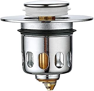 DINGFENG Universal Sanitary Sink Plug, Anti-clogging, Pop-up Drain Plug, Bathtub Sink Plug, Bathtub Converter, Sink Drain Filter Plug, no Overflow Basket with Extended 1.33~1.57 inch Drain Hole