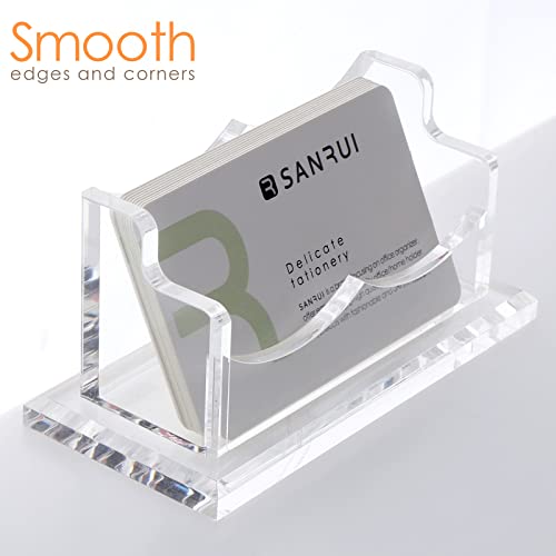 SANRUI Suporte de cartão de visita acrílico para mesa, suporte de exibição horizontal para cartões d