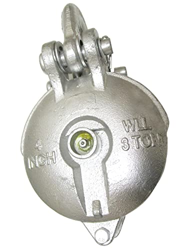 Yarding Block with Shackle & Pin 3 Ton - 4 inch Sheave Pulley Grease Fitting