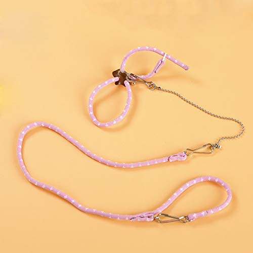 Adjustable Leash Harness With Bell For Rat Mouse Squirrel Guinea Pig Walking Training (Pink) #TOP4
