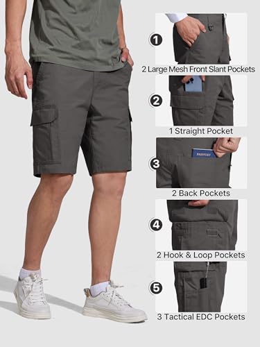 FREE SOLDIER Men's Hiking Cargo Shorts Water Resistant Quick Dry Lightweight Shorts for Hiking Cargo Casual with 8 Pockets4