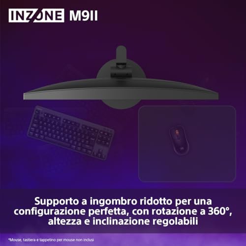 INZONE M9II 27" 4K Ultra HD PC Gaming Monitor: 2160p Resolution - 160Hz Refresh Rate - 1ms GTG - DCI-P3 95% Spectrum - Full Array LED - G-Sync - Adaptive Sync - VRR, Nero - Monitor - Immagine 7