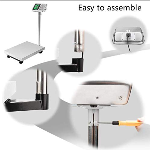 Tuffiom 661Lbs Weight Electronic Platform Scale,Stainless Steel High-Definition Lcd Display,Digital Floor Heavy Duty Scales,Perfect For Luggage Package Price Computing Postal Shipping Mailing #TOP5
