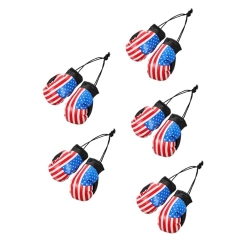 Pendentif mini de boxe Happyyami en cuir synthétique pour décoration et porte-clés, lot de 5 paires