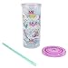 Silver Buffalo My Little Pony Magical Castle Pattern Featuring Fluttershy, Rainbow Dash, and Pinkie Pie, Plastic Tall Cold Cup with Lid and Straw, 20 Ounces