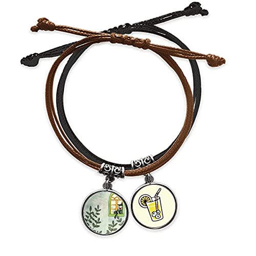 Bracelet cuir jus de citron la fenêtre de miaoji aquarelle chat