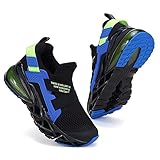 Coolloog Boys Sneakers, Kids Running Shoes Girls Breathable Sports Tennis Lightweight Sneakers Size 1 Black