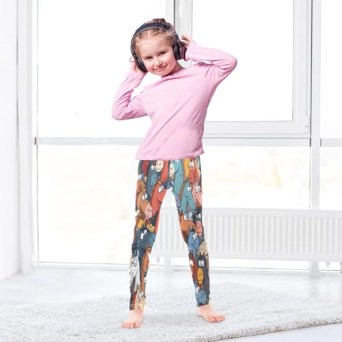 Toddler Girls Leggings Printed Yoga Pants Leggings Coloeful Horse Heads for Kids4