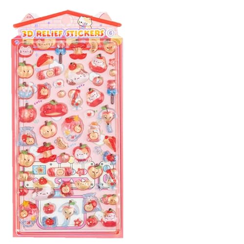 3D Puffy Stickers Kawaii Resin Decorative Stickers for Phone Case Notebook Scrapbooking (Style-Apple)