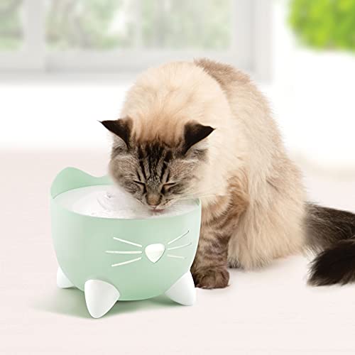 Catit PIXI Drinking Fountain – Cat Water Fountain with Triple Filter and Ergonomic Drinking Options, Green by Catit - Image 3
